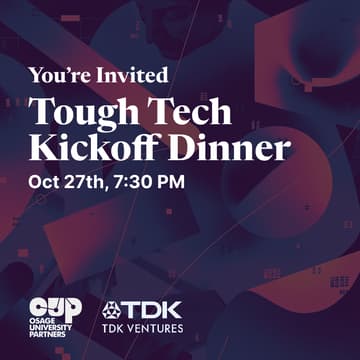 Cover Image for Tough Tech Week - Kickoff Dinner with OUP and TDK Ventures