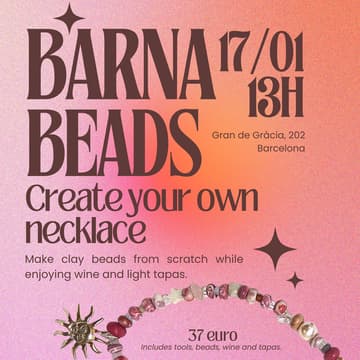 Cover Image for Creative workshop - Create your own necklace with wine and tapas🍷✨
