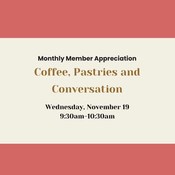 Cover Image for Monthly Member Appreciation: Frank and Roze Coffee Pop-Up, Pastries & Conversation!