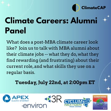 Cover Image for Climate Careers: Alumni Panel