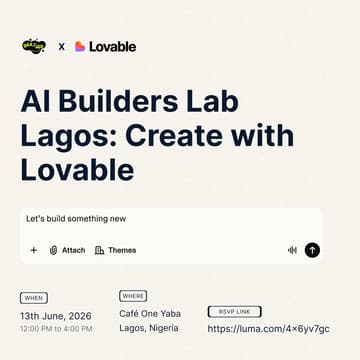 Cover Image for AI Builders Lab Lagos: Create with Lovable