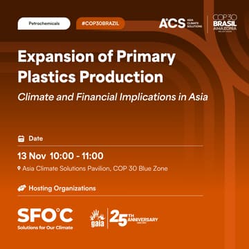 Cover Image for Expansion of Primary Plastics Production and Its Climate & Financial Implications in Asia