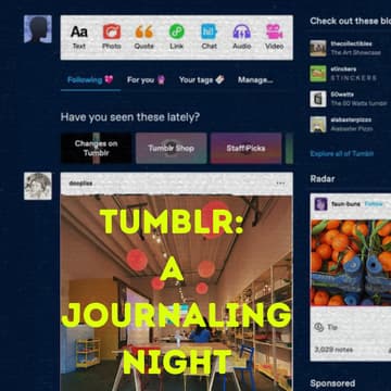 Cover Image for TUMBLR: a journal page night