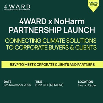 Cover Image for 4WARD.earth x No Harm Partnership Launch: Connect Your Sustainability Solutions to Corporate Buyers