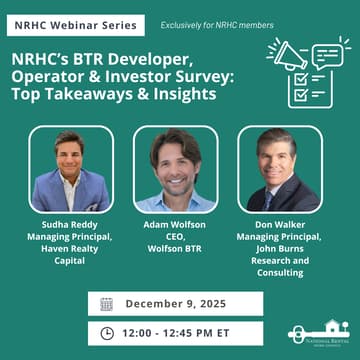 Cover Image for NRHC’s BTR Developer, Operator & Investor Survey: Top Takeaways & Insights