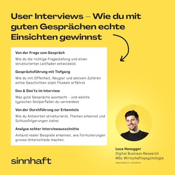 Cover Image for User Interviews – Wie du mit guten Gesprächen echte Einsichten gewinnst