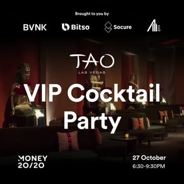 Cover Image for BVNK, Bitso Business, A&M Crypto, and Socure Hosted VIP Cocktail Party @ TAO