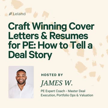 Cover Image for Craft Winning Cover Letters & Resumes for PE: How to Tell a Deal Story
