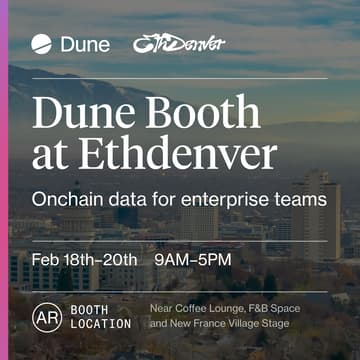 Cover Image for Dune Booth @EthDenver | Onchain data for enterprise teams