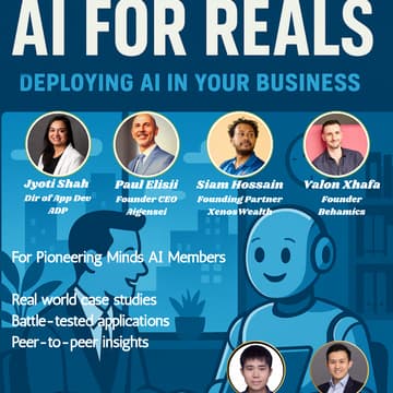 Cover Image for Pioneering Minds AI Panel: AI For Reals – Deploying AI in Your Business