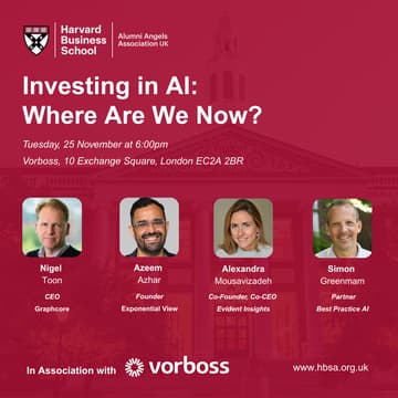 Cover Image for HBS Angels of UK Presents — Investing in AI, where are we now?