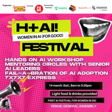 Cover Image for H+AI! (a one day AI festival for women)