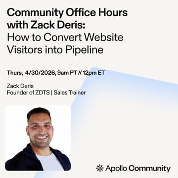 Cover Image for Apollo Community Office Hours: How to Convert Website Visitors into Pipeline