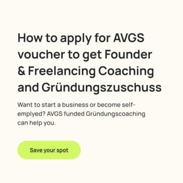 Cover Image for Office Hour: AVGS Coaching + Gründungszuschuss — Personalized Guidance for Founders & Freelancers