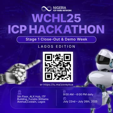 Cover Image for WCHL25: ICP  Hackathon stage 1 Close-Out & Demo Week – Lagos Edition