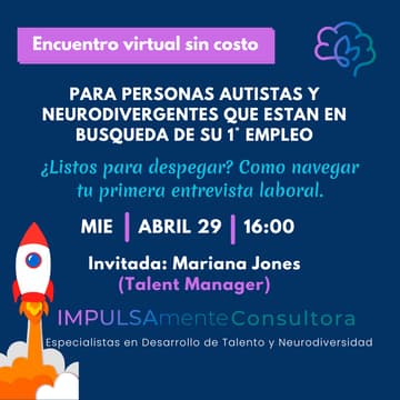 Cover Image for Encuentro para personas autistas y neurodivergentes Como navegar tu primera entrevista laboral