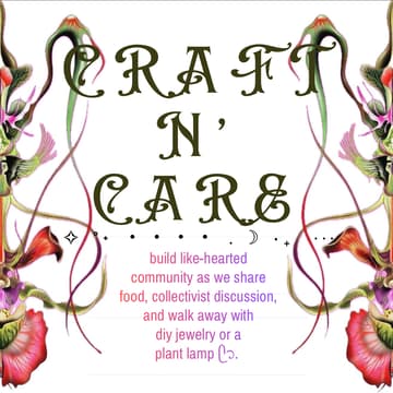 Cover Image for ⊹₊ craft n’ care: vegan dinner, discussion, & crafts with Climate Cafe NYC & bodhisattvism ☽ ‧₊˚