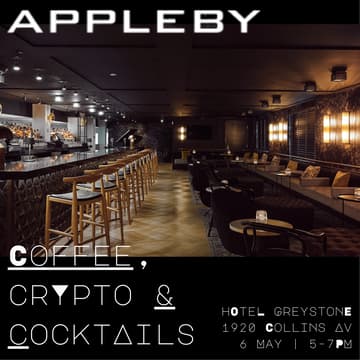 Cover Image for Coffee, cocktails and crypto chatter with Appleby @Hotel Greystone  ☕🍸🌴