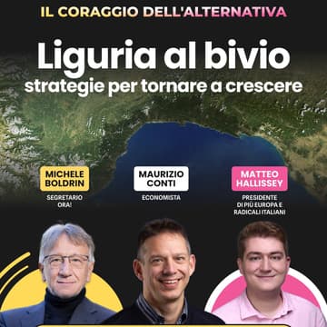 Cover Image for Liguria al bivio: strategie per tornare a crescere - Il Coraggio dell'alternativa - ORA! Liguria