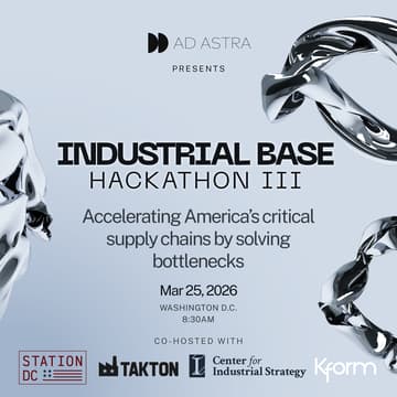 Cover Image for Industrial Base Hackathon III: Washington D.C.