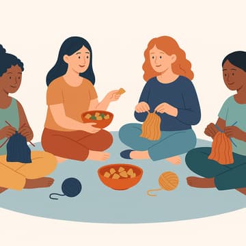 Cover Image for Knitting and Nibbles (Fall '25 Art & Creativity Series)