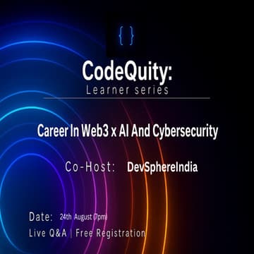 Cover Image for Career in Web3xAI & Cybersecurity For DevSphereIndia
