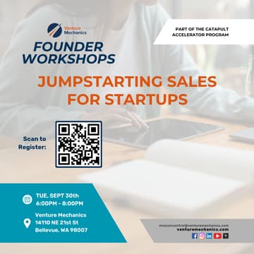 Cover Image for Founder Workshop: "Jumpstarting Sales for Startups"