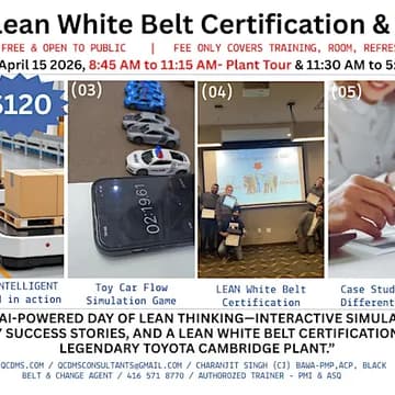 Cover Image for ASQ Toronto: Toyota Cambridge Plant Visit & Lean White Belt Certification