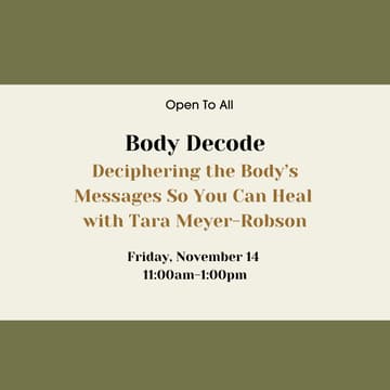 Cover Image for Member Series: Body Decode with Tara Meyer-Robson