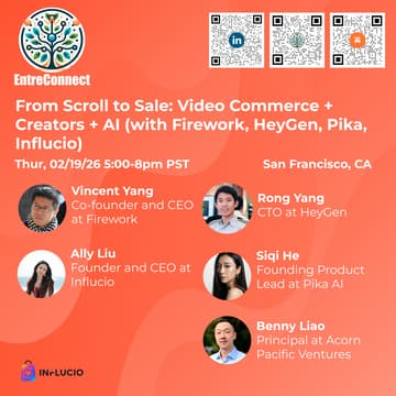 Cover Image for From Scroll to Sale: Video Commerce + Creators + AI (with Firework, HeyGen, Pika, Influcio)
