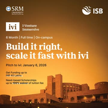 Cover Image for Pitch to ivi | SRM University edition | January 6, 2026 | 10:00 AM - 3:00 PM