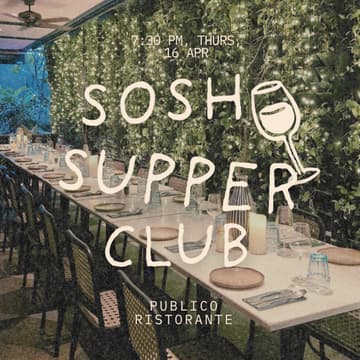 Cover Image for sosh supper club: publico