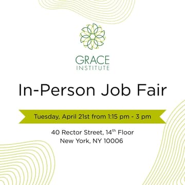 Cover Image for Grace Institute Spring Job Fair Afternoon Session (Last Name Le-Z)