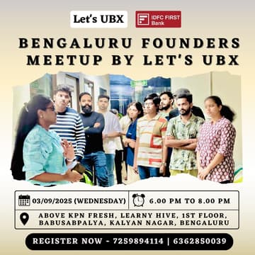 Cover Image for BENGALURU FOUNDERS MEETUP BY LET'S UBX
