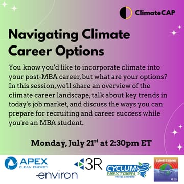 Cover Image for Navigating Climate Career Options