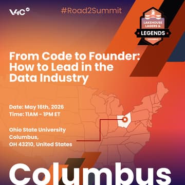 Cover Image for Lakehouse, Lagers & Legends [Columbus]: From Code to Founder: How to Lead in the Data Industry