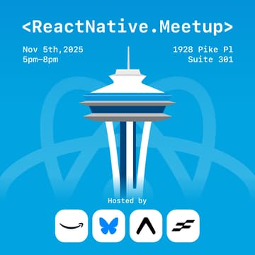 Cover Image for <ReactNative.Meetup> with Expo, Amazon, Bluesky, and INTDEV