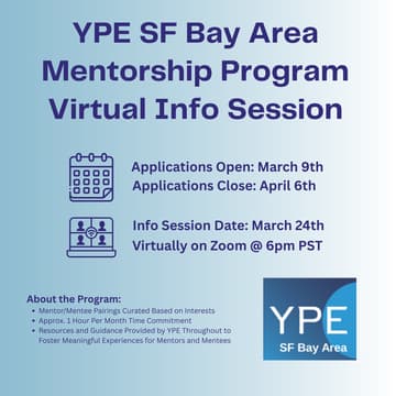 Cover Image for YPE SF Bay Area Mentorship Program 2026 Virtual Info Session