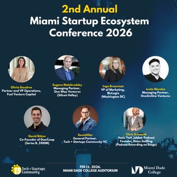 Cover Image for 2nd Annual Miami Startup Ecosystem Conference 2026 @ Miami Dade College Auditorium - Downtown Miami