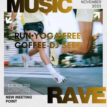 Cover Image for 💥 RUN • YOGA • COFFEE FREE • DJ SET — THE ULTIMATE SUNDAY ✨