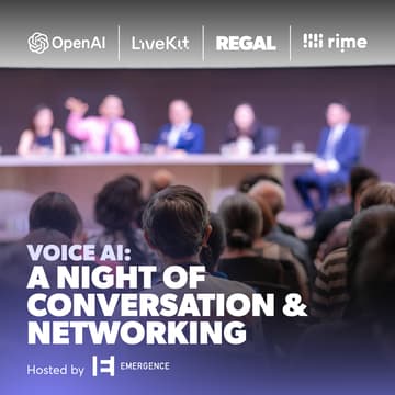 Cover Image for Voice AI: A Night of Conversation & Networking with OpenAI, LiveKit, Regal and Rime, Hosted by Emergence Capital
