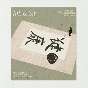 Cover Image for Ink & Sip: A Blend of Japanese Calligraphy and Tea Meditation