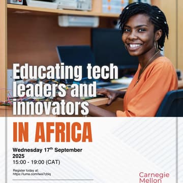 Cover Image for Carnegie Mellon University Africa: Info Session & Startup Opportunity in Lusaka