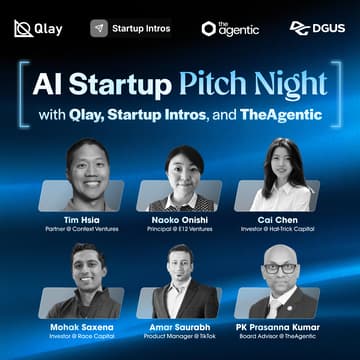Cover Image for AI Startup Pitch Night with Qlay, Startup Intros and TheAgentic