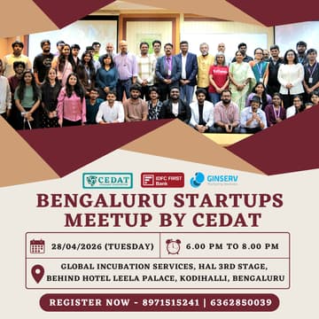Cover Image for Bengaluru Startups Meetup by CEDAT