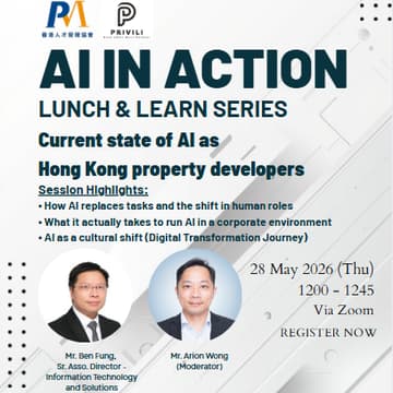 Cover Image for AI in Action (Lunch and Learn Series) : Current state of AI as Hong Kong property developer