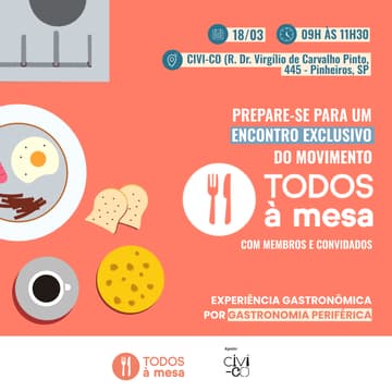 Cover Image for Café da manhã exclusivo com Movimento Todos à Mesa