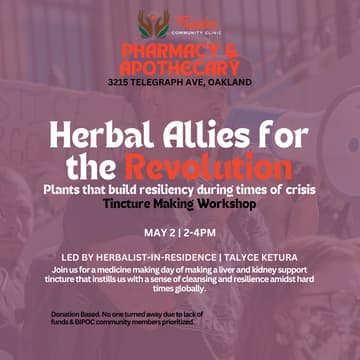 Cover Image for Herbal Allies for the Revolution: Plants that build resiliency during times of crisis | Tincture Making Workshop