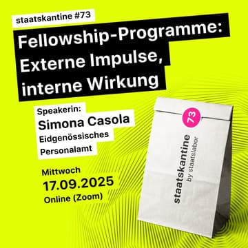 Cover Image for staatskantine #73 - “Fellowship Programme: Externe Impulse, interne Wirkung"
