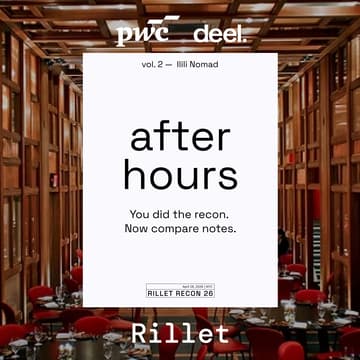 Cover Image for Dinner: Recon 2026 w/ PwC, Deel and Rillet